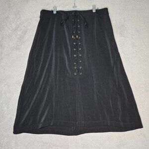 Monroe & Main Skirt Women's Large Black Lace up Pencil Skirt NWT Goth Office